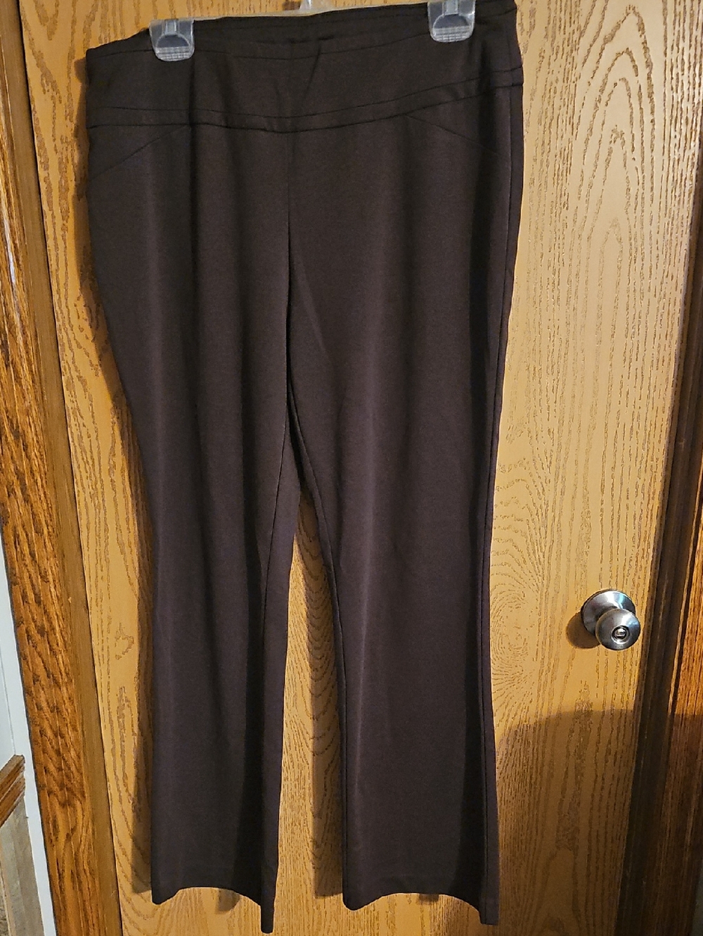 Zac & Rachel Women's Brown Stretch Pull-On Dress Pants
